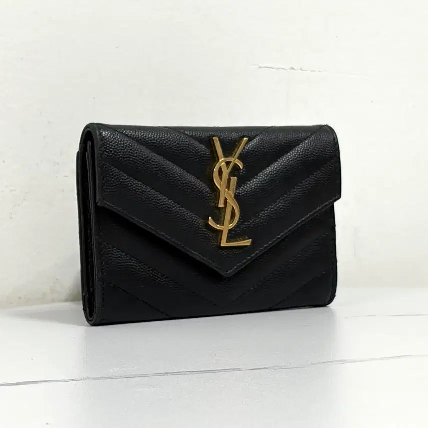 [BUNJANG] Saint Laurent Envelope Card Holder Black / 생로랑 엔벨로프 카드지갑 블랙 (414404)