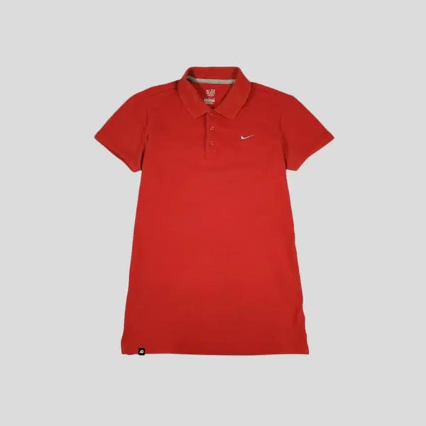 [BUNJANG] Nike Red Sky Blue Swoosh Logo Button Collar Pique PK Short Sleeve T-Shirt Women's L / 나이키 레드 스카이블루 스우시로고 버튼카라넥 피케 PK 반팔 티셔츠 WOMANS L