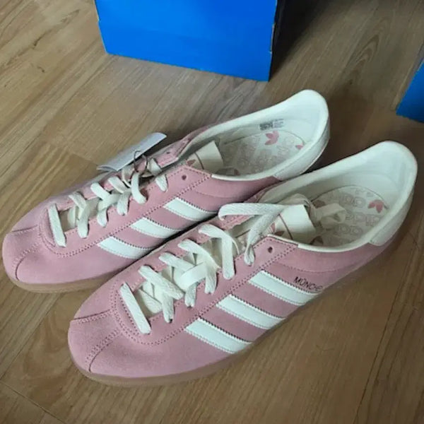 [BUNJANG] Adidas Munchen Pink Suede Sneakers / 아디다스 뮌헨 핑크 스웨이드 스니커즈