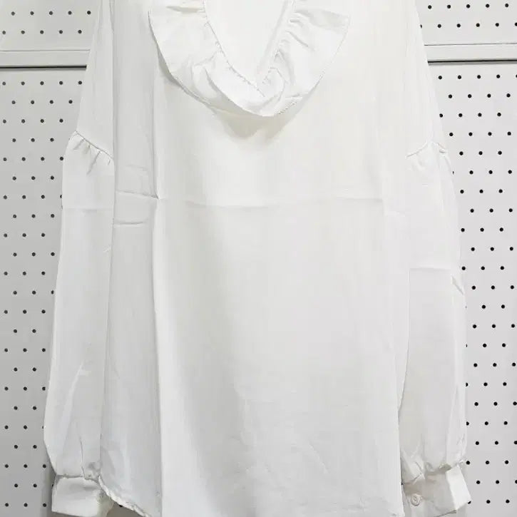 [BUNJANG] Frill Blouse High-neck Ruffle White / (택새상품)프릴 블라우스 하이넥 러플 빅사이즈 블 화이트