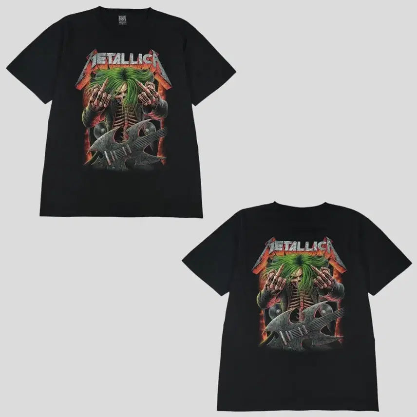 [BUNJANG] ROCKVOLUTION Pigment Black, Gray, Multicolor Metallica Skull Graphic T-Shirt XL / ROCKVOLUTION 락볼루션 피그먼트 블랙 그레이 멀티컬러 메탈리카 스컬 해골 락시크 반팔 티셔츠 XL