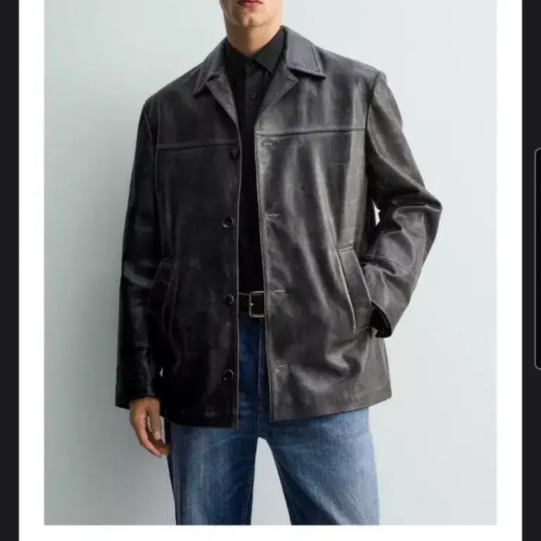 [BUNJANG] Zara 80s Archive Cow Leather Car Coat S / 자라 80아카이브 소가죽 카우레더 카코트 S
