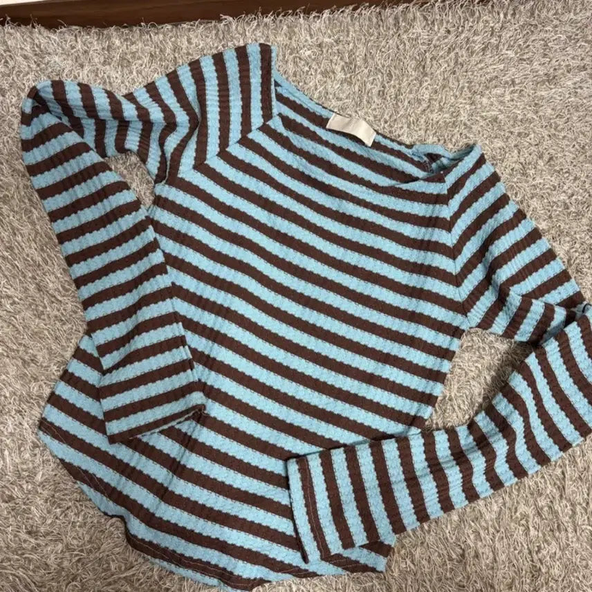 [BUNJANG] Mint Choco Color Block Long Sleeve T-Shirt / 민트초코티셔츠