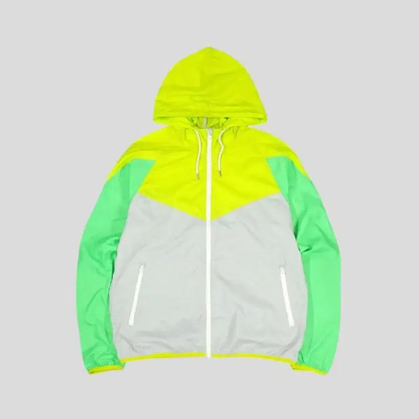 [BUNJANG] Nike NSW Colorblock Windrunner Raglan Lightweight Hooded Jacket / 나이키 NSW 네온 옐로우 그린 라이트그레이 컬러블록 윈드러너 레글런 립스탑 경량 후드 바람막이 L