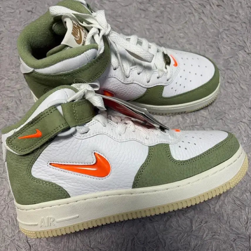 [BUNJANG] Nike Air Force 1 Mid Olive Green Orange / (새상품)(235) 나이키 에어포스1 미드 올리브그린 오렌지