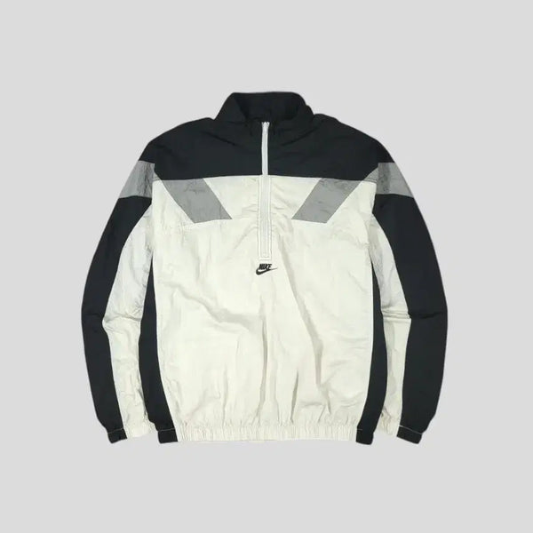 [BUNJANG] Nike Futura Mid Logo Side Mesh Half-Zip Anorak Pullover / 나이키 블랙 그레이 화이트 퓨추라 미드로고 사이드메쉬 하프집업 반집업 아노락 풀오버 L