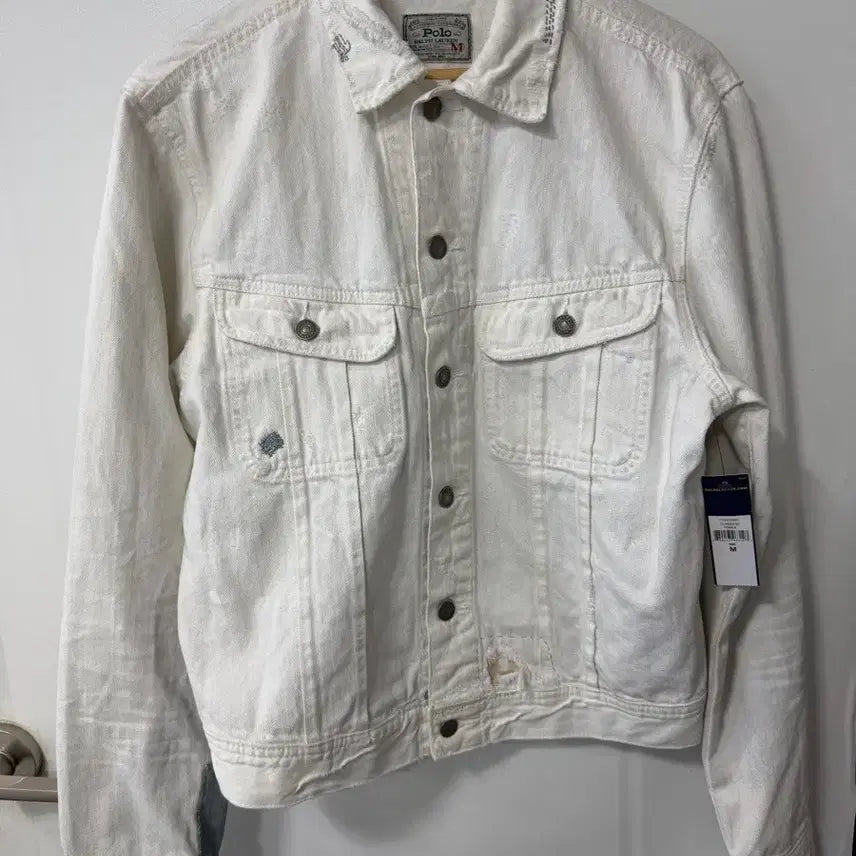 [BUNJANG] Polo Ralph Lauren White Denim Jacket / 폴로 랄프로렌 화이트 데님자켓 판매[M]