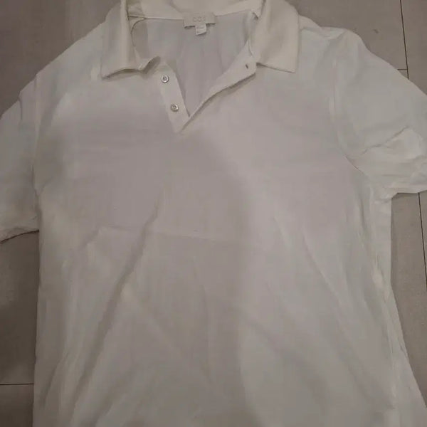 [BUNJANG] COS White Short Sleeve Polo Shirt / COS 화이트 반팔 PK 카라티