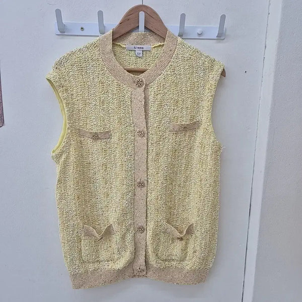 [BUNJANG] SJ WANI Tweed Vest Yellow / 손정완 SJ WANI 트위드 베스트 옐로우