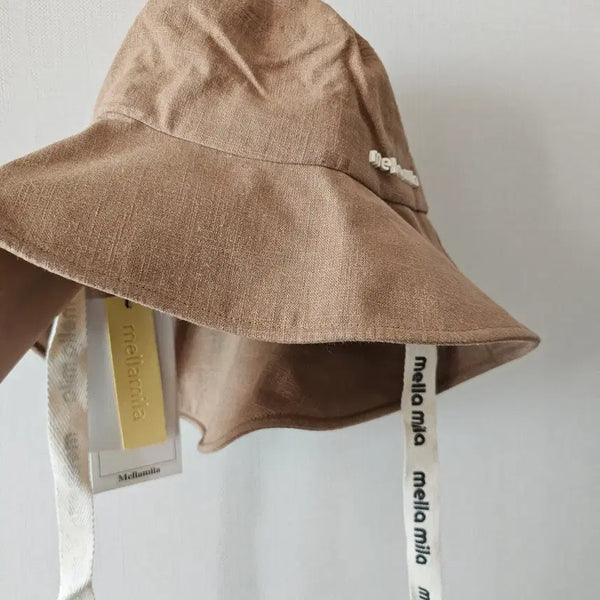 [BUNJANG] Melamila Linen Daisy Print Bucket Hat Brown / 멜라밀라 린넨  데이지 프린트 버킷햇 브라운