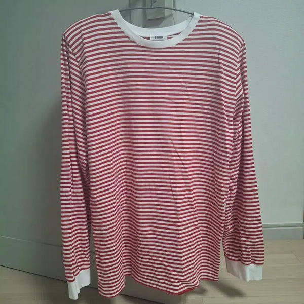 [BUNJANG] Adel Stripe Padded T-Shirt / 벨201 엘보스퀘 스트라이프 패드 티셔츠(레듸