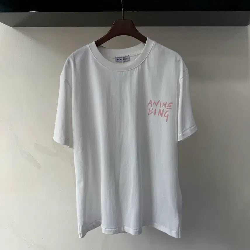 [BUNJANG] Anine Bing White Logo T-Shirt / ANINE빙 반팔티