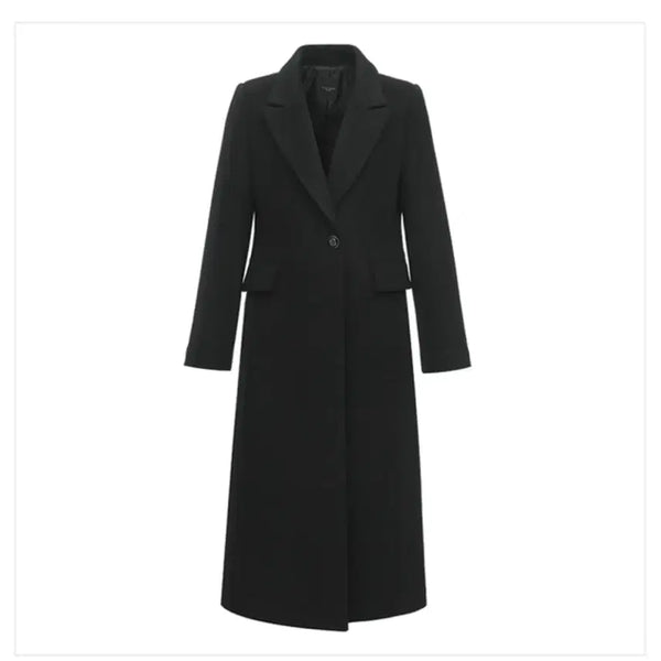 [BUNJANG] Minimum Black Long Coat / 미니멈 블랙 롱코트
