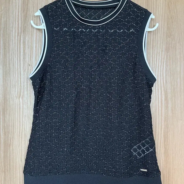 [BUNJANG] JDX Women's Black Diamond Pattern Golf Knit Vest / JDX 블랙 골프니트 조끼 95
