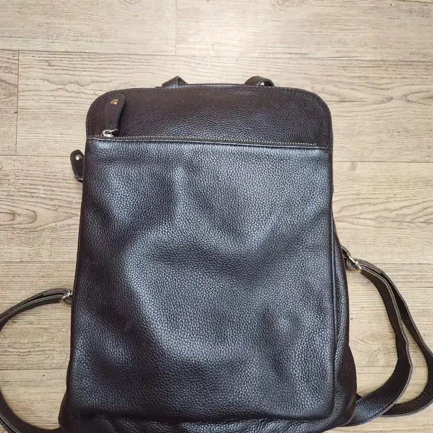 [BUNJANG] Dark Brown Genuine Leather Backpack / 천연가죽백팩 다크브라운