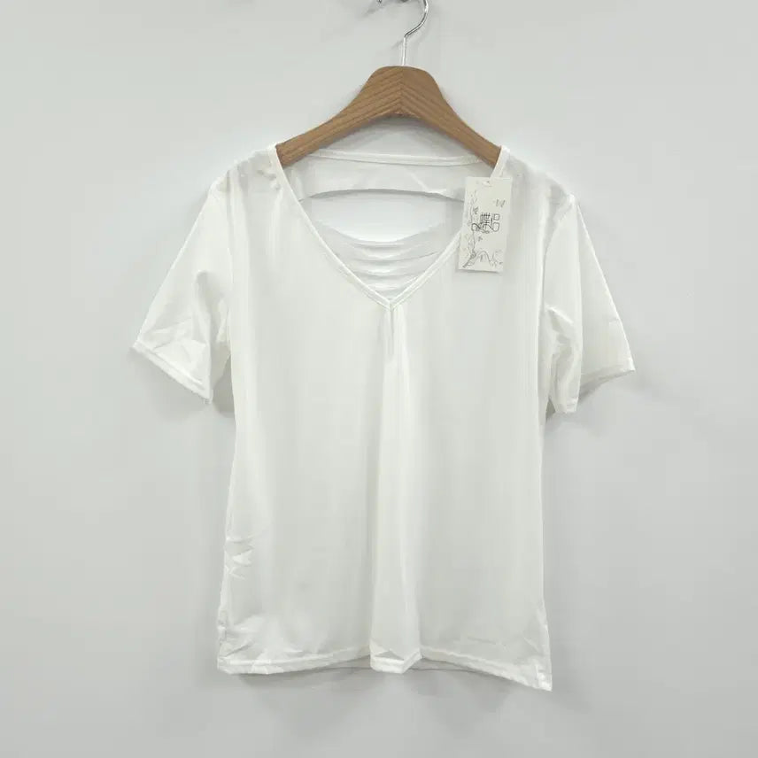 [BUNJANG] Women's V-Neck Short Sleeve T-Shirt / 수입) 새상품 여성 브이넥 반팔 티셔츠 - F