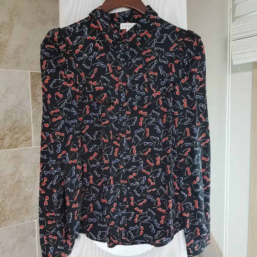 [BUNJANG] Claudie Pierlot Pattern Silk Blouse Size 36 / 클로디피에로 패턴 실크블라우스 36