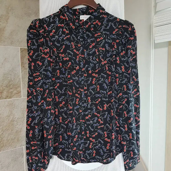 [BUNJANG] Claudie Pierlot Pattern Silk Blouse Size 36 / 클로디피에로 패턴 실크블라우스 36