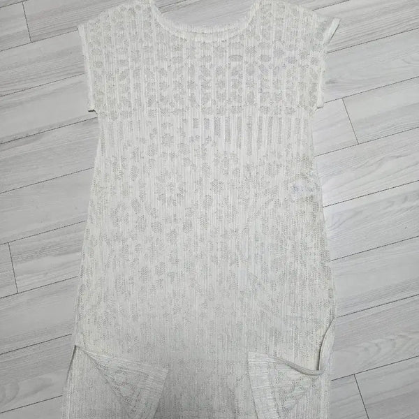 [BUNJANG] Pleats Please Sleeves Mesh Tunic Dress Size 4 / 플리츠플리즈 슬리브 메쉬 튜닉 원피스 4사이즈