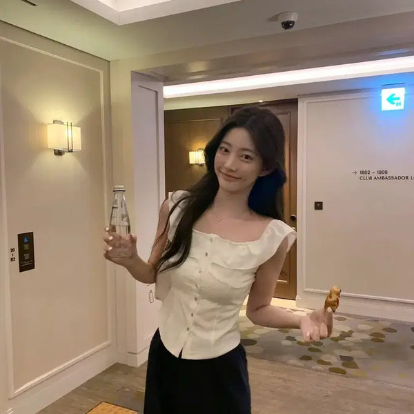 [BUNJANG] Genio Shelly Blouse White S / 제니오 셸리 블라우스 화이트 s