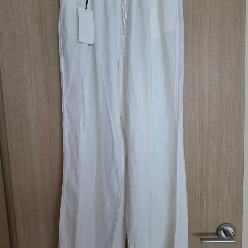 [BUNJANG] ZARA Linen Wide Straight Pants White M / (새상품)ZARA 린넨 와이드 스트레이트 팬츠 화이트 M