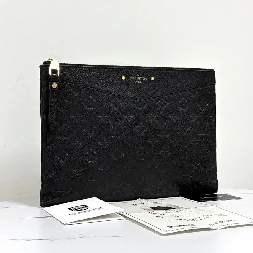 [BUNJANG] Louis Vuitton Monogram Empreinte Clutch Bag Black / [감정완료] 루이비통 앙프렝뜨 모노그램 클러치백 블랙