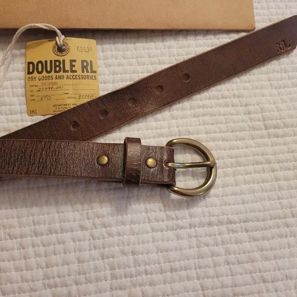 [BUNJANG] RRL Terence Tumbled Leather Belt Brown / rrl 더블알엘 테런스 텀블드 레더 벨트 32 브라운