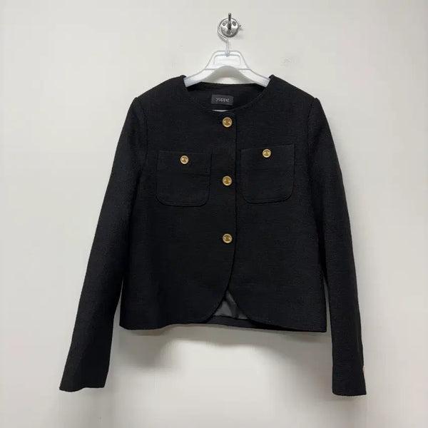 [BUNJANG] YUPPE Black Tweed Gold Button Jacket / YUPPE 블랙 트위드 금장 버튼 자켓 상태좋아요