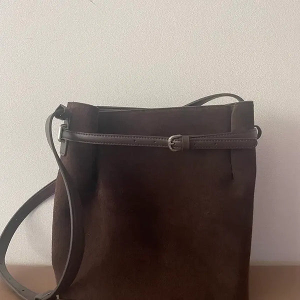[BUNJANG] Elba T Geve Suede Shoulder Bag Brown / 엘바테게브