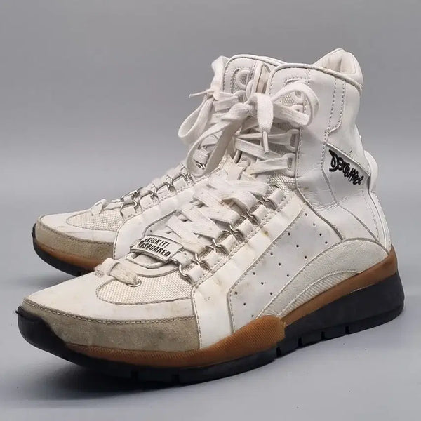 [BUNJANG] Dsquared2 Leather High-Top Sneakers Size 39 (250mm) / qq 디스퀘어드2 가죽 하이탑39 250