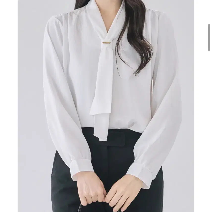 [BUNJANG] New Tie Blouse / 새상품) 타이 블라우스
