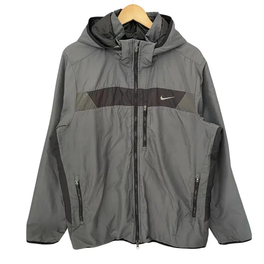 [BUNJANG] Nike Gray Hooded Padded Jumper - Size L / 나이키 그레이 후드 패딩 점퍼 L