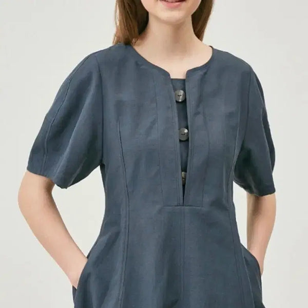 [BUNJANG] SJSJ Linen Blend Midi Dress / 한섬 sjsj원피스
