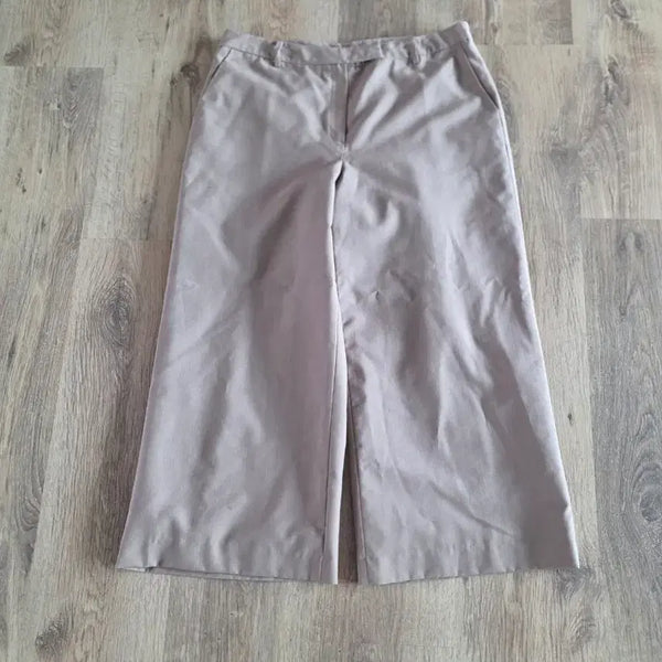 [BUNJANG] Wide Leg Wool Blend Dress Pants Beige / 정장 와이드 팬츠 베이지