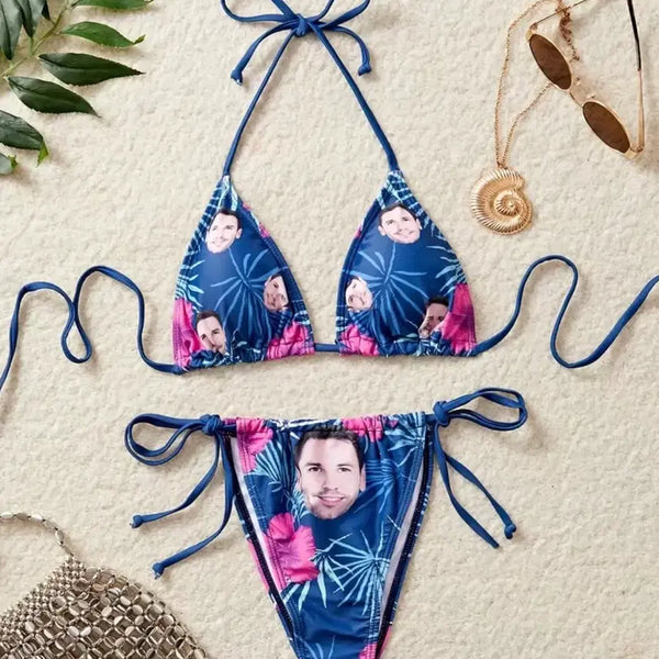 [BUNJANG] Custom Face Pattern Sexy Bikini - Size M / 섹시 커스텀 얼굴 패턴 비키니 M