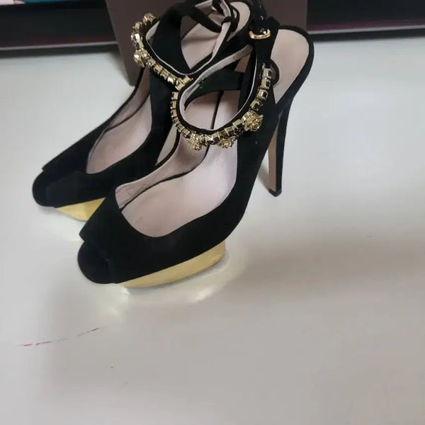 [BUNJANG] Zara Suede Strappy Stiletto Heels - Size 38 / 자라 스트랩 킬힐 판매합니다
