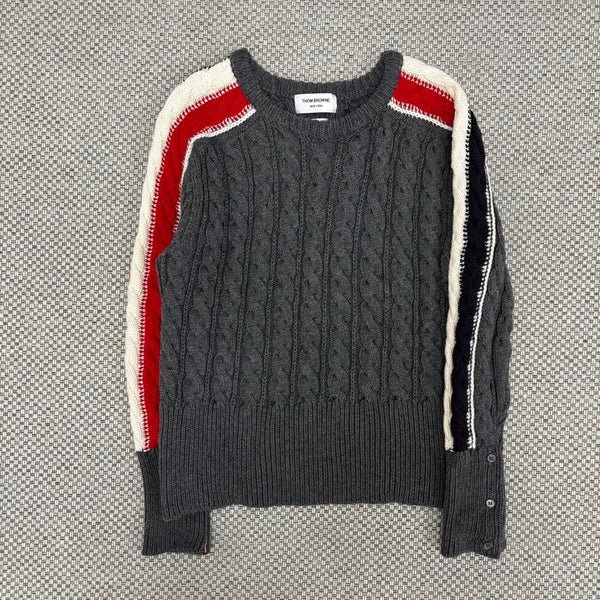 [BUNJANG] Thom Browne Cable Merino Wool Knit Size 2 Grey / [2]톰브라운 케이블 메리노울 니트