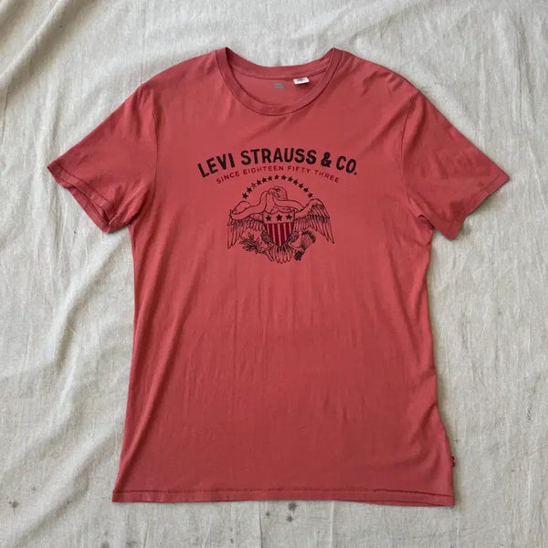 [BUNJANG] Levi's Pink American Eagle Graphic T-Shirt / 리바이스 핑크 아메리칸이글 프린팅 반팔 M
