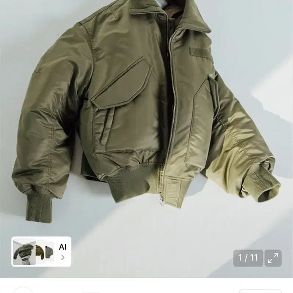 [BUNJANG] Bellie Lander Flight Jacket (Khaki/Size 3) / 벨리에 랜더 플라이트 자켓 (카키/3사이즈)