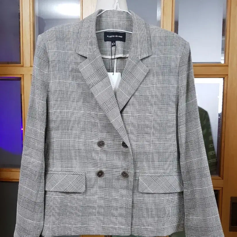 [BUNJANG] Plastic Island Linen Blend Double Breasted Jacket (New with Tags) / 플라스틱아일랜드 린넨자켓  더블자켓 (택유/새제품)