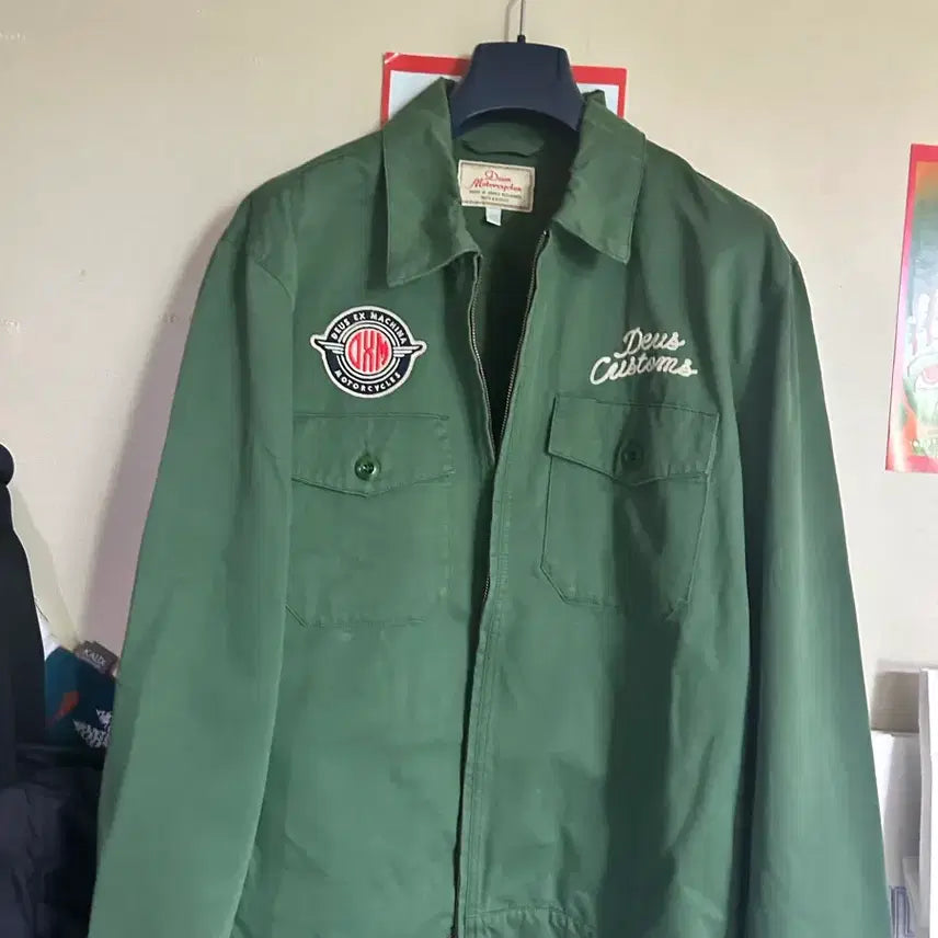 [BUNJANG] Deus Ex Machina Pleasures Work Jacket Green / 데우스 엑스 마키나 플레져스 워크 자켓 워크 그린