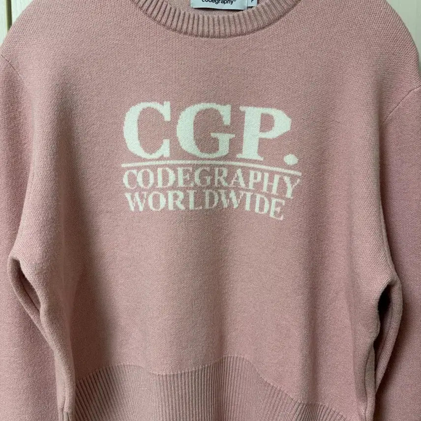 [BUNJANG] Code Graphy CGP Sweater Pink Free Size / 코드그라피 CGP 스웨터 핑크프리싸이즈