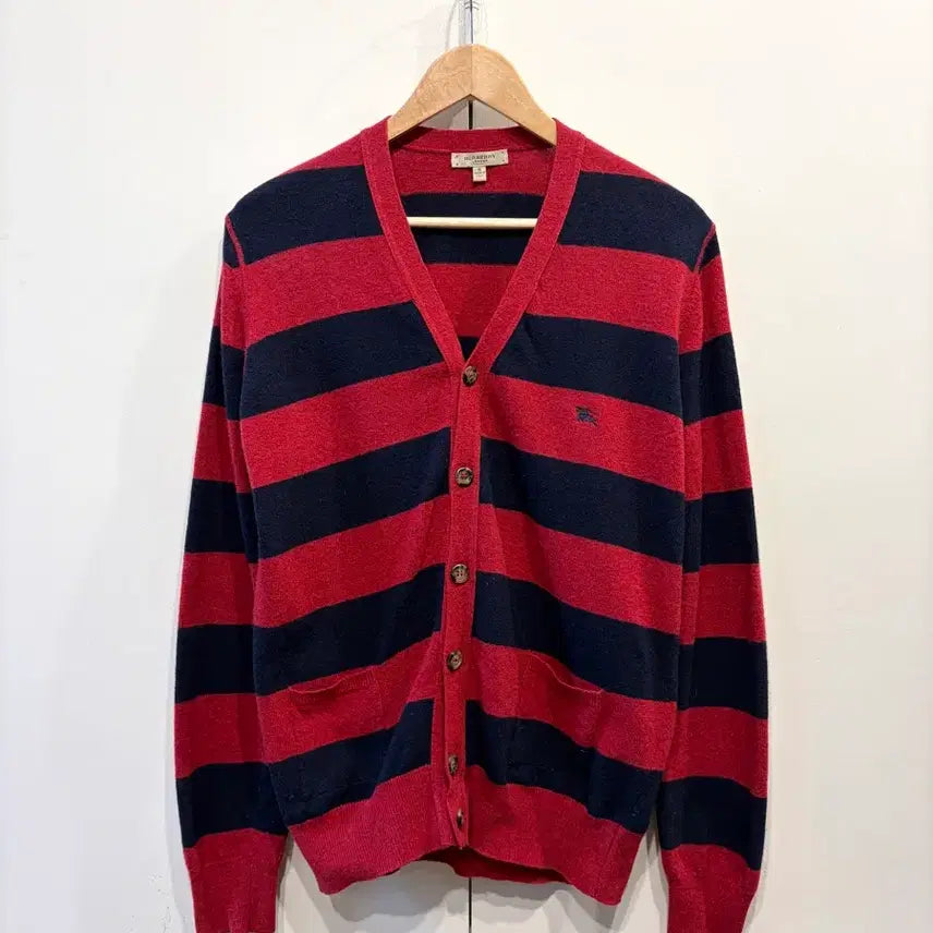 [BUNJANG] Burberry Stripe Wool Knit Cardigan / 버버리 스트라이프 울 니트 가디건