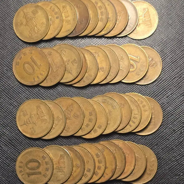 [BUNJANG] 1985 Korean 10 Won Coin Bundle (40 pcs) / 옛날 10원 동전 희귀년도 1985년 구형 십원 주화 40개 일괄