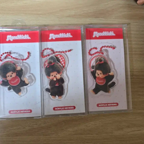 [BUNJANG] Monchhichi Acrylic Keyring Set (3 Types) / 새상품 몬치치 아크릴 키링 3종