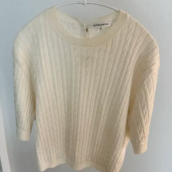 [BUNJANG] The Cashmere Cable Short Sleeve Knit / 더캐시미어 케이블 반팔니트