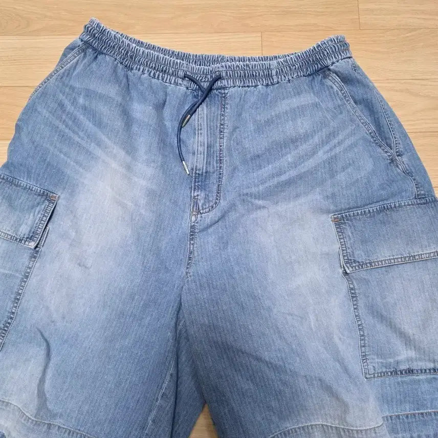 [BUNJANG] Junji Herringbone Light Wash Denim Shorts Size 50 / [50] 준지 헤링본 연청반바지