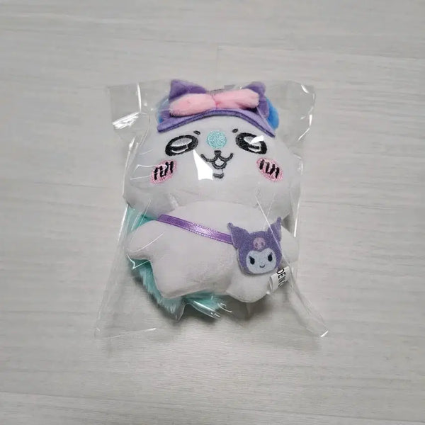 [BUNJANG] Kuromi Hachware Plush Keychain / 쿠로미 하치와레 인형 키링 (먼작귀)