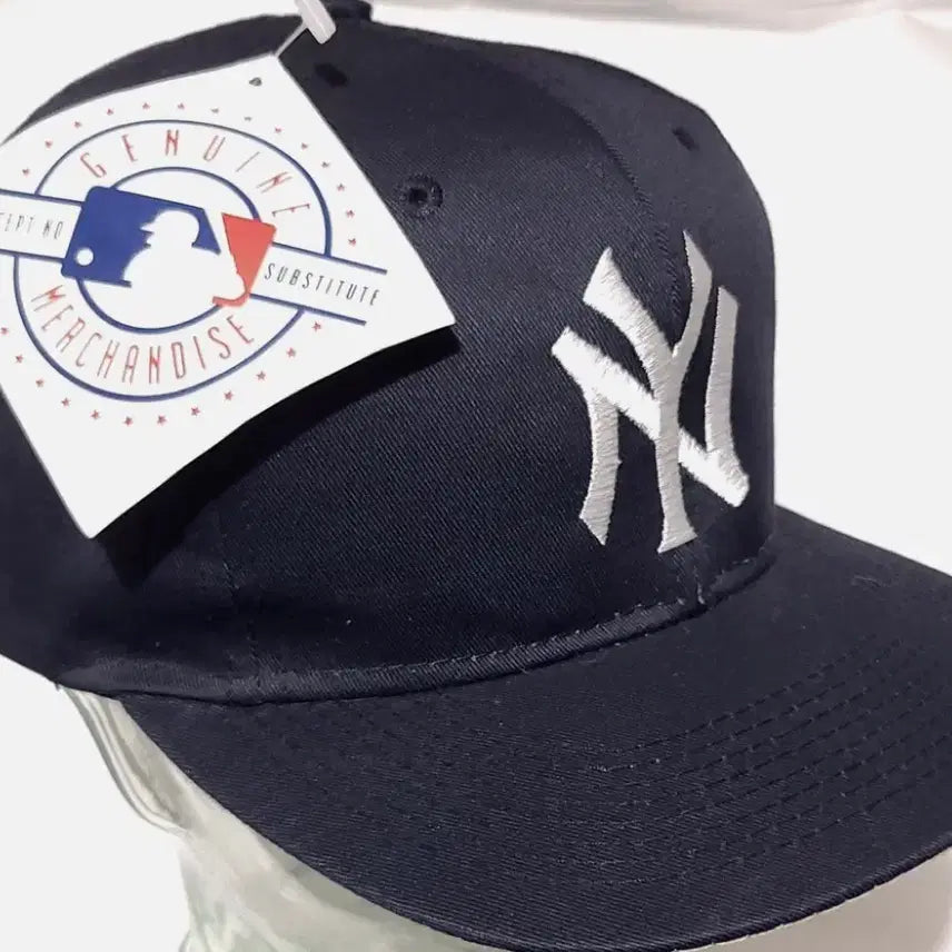 [BUNJANG] Vintage 90s New York Yankees Logo7 Cap Hat Navy Blue / 데드스탁) 90s 빈티지 뉴욕양키스 logo7 캡