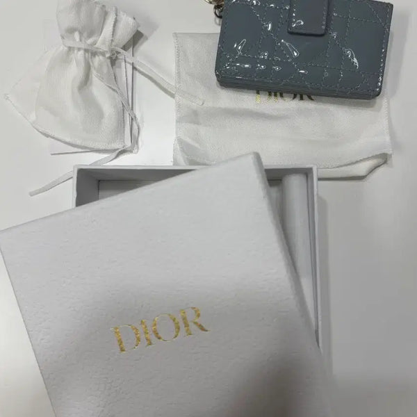 [BUNJANG] Dior Lady Dior Card Holder Mint Full Set / 디올 레이디디올 카드지갑 민트 풀구성